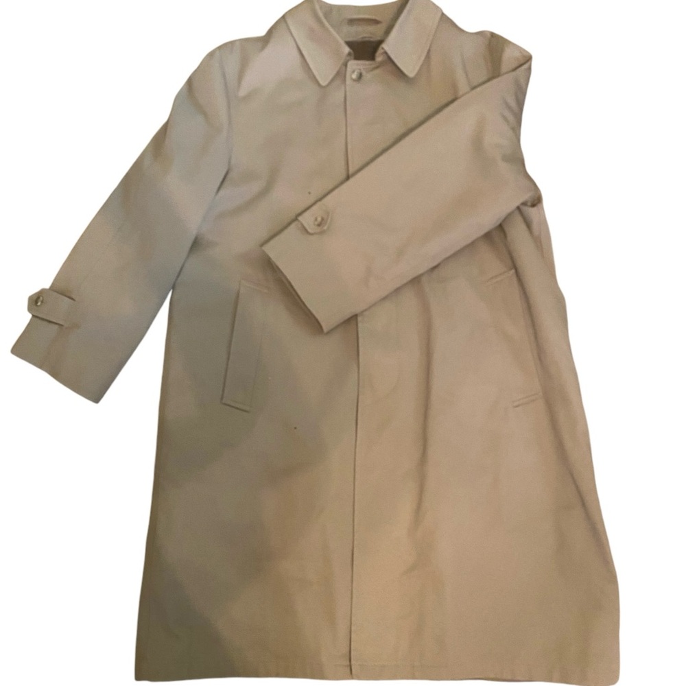 Men’s “Botany 500” Khaki Fir Lined Trench Coat-Size 42 Short - Picture 5 of 8